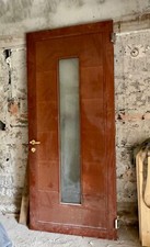 porta blindata esterno, in legno con vetro smerigliato