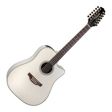 Takamine GD37CE-12 PW, Chitarra Acustica-Elettrica 12 Corde, Bianco Perla Lucido