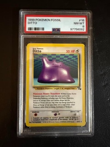 1999 pokemon fossil ditto - pokemon,