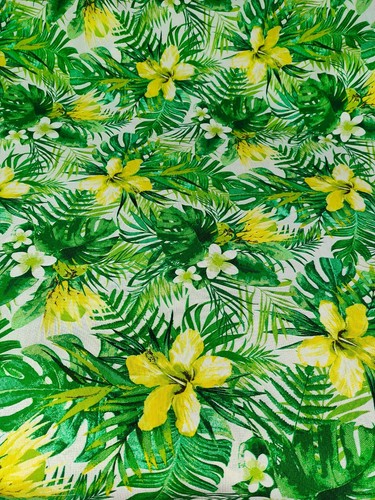 Tessuti cotone palme verde