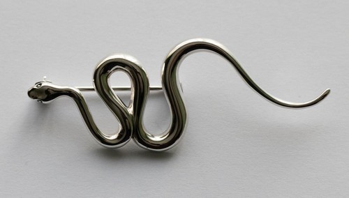 Spilla serpente argento - serpente, in