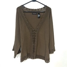 Cardigan marrone all'uncinetto