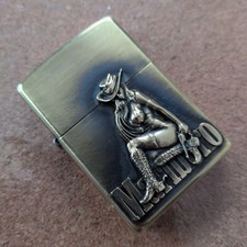 Accendino Zippo Marlboro cowgirl metallo ottone dorato
