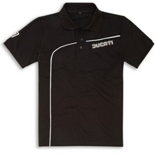 DUCATI 77 Retro Polo T-Shirt Meccanica Manica Corta Nero Bianco NUOVO %%%%%