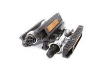 pedali alluminio bici bicicletta vintage 9/16 silver/nero cruiser city bike