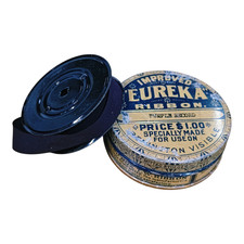 1920 vecchia scatola di latta a nastro per macchina da scrivere Eureka vintag...