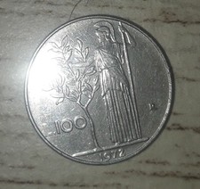 Moneta 100 lire minerva 1972 - moneta,
