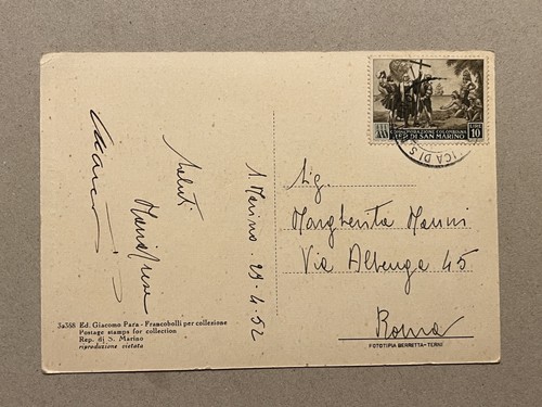 Cartolina vaticano 1952 - m), cartolina vaticano