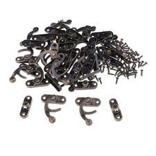 20 Set Antico Armadio Portagioie Scatola Di Legno Con Gancio Gancio Chiusura A