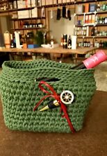 Borsa +Tappo Portabottiglia  Cestino Bagno fatta a mano uncinetto Regalo Natale 