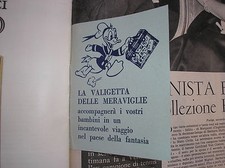 TOPOLINO WALT DISNEY LA VALIGETTA DELLE MERAVIGLIE 1955 CEDOLA PUBBLICITA EPOCA