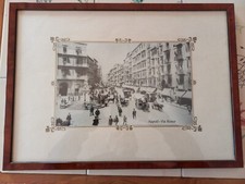 Stampa di Napoli Via Roma con cornice di legno nuova. CM 50X34