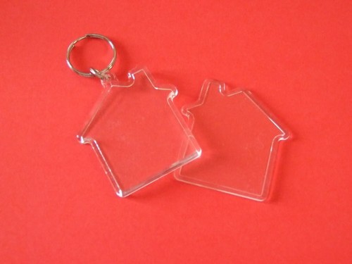 House shaped blank keyrings - house,