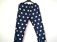PANTALONE DA BAMBINA CON STELLE COLORE BLU FELPATA INVERNALE PIGIAMA