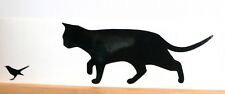 adesivo GATTO NERO gattino wall sticker decal vynil vinile black cat murale ok