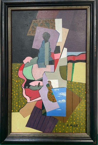 Tableau cubiste huile sur - l'huile,