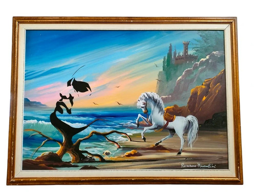 Quadro olio tela romano - olio, su