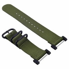 PER SUUNTO CORE NYLON STRAP DIVER BAND LUG ADATTATORE SET 3 ANELLI PVD VERDE MILITARE