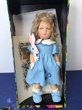 Bambola in feltro 13" Lenci "Bettina" bambola ragazza bionda viso dipinto a mano COA NRFB #o
