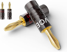 4Mm Connettori a Banana, Placcate in Oro 24K Connettori Banane Hifi a Doppia Vit