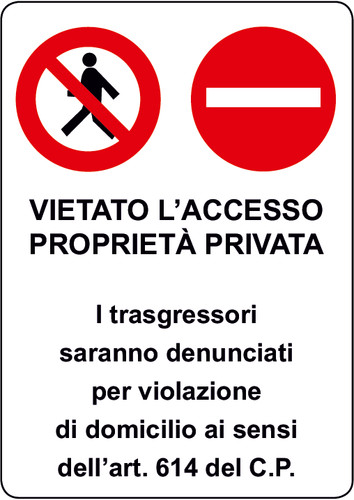 Adesivo cartello segnaletica - adesivo,