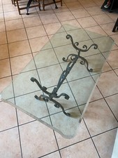 tavolino salotto in vetro e ferro battuto