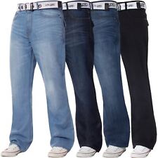 Jeans uomo bootcut Kruze gamba larga svasati denim pantaloni cintura gratuita taglie UK