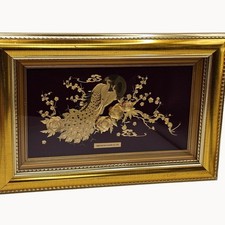 Guanti innovativi montatura artistica montatura oro rosso velluto opaco 3D pavone essiccato floreale