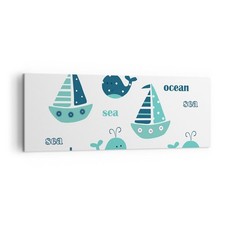 Quadro su Tela 140x50cm Balene