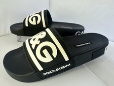 Sandali donna slider Dolce & Gabbana nuovi taglia 39 neri logo gomma slip on