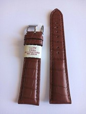 CINTURINO PELLE VERO ALLIGATORE IMBOTTITO OPACO  DA 20 / 18 mm. MARRONE COGNAC