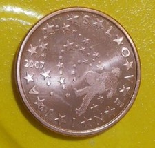 Moneta rara, moneta da 5 centesimi di euro 2007 Slovenia