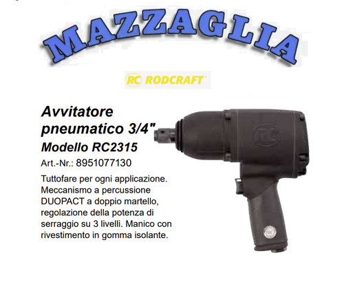 Rodcraft avvitatori pneumatici - avvitatori,