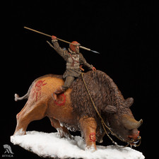 Soldatino giocattolo dipinto in miniatura 54 mm epoca preistorica molto tempo...