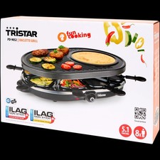 Griglia per raclette Tristar 8 persone | 43x30 cm | 1.200 watt