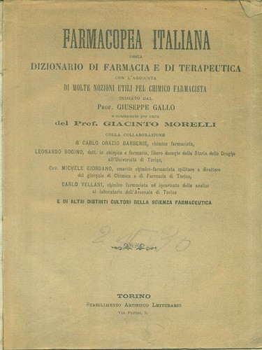 Farmacopea italiana volume - farmacopea, 1