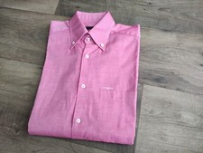 Emanuel Ungaro camicia uomo rosa tinta unita made in Italy tg.39/15.5