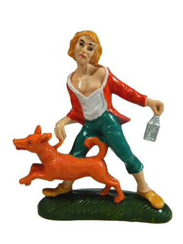 Ragazzo con cane lanterna - e,