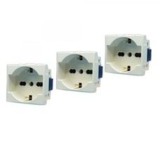 PROMO PZ.3 PRESE SCHUKO BIPASSO 16A 2P + T 250VOLT COMPATIBILE TIPO MAGIC