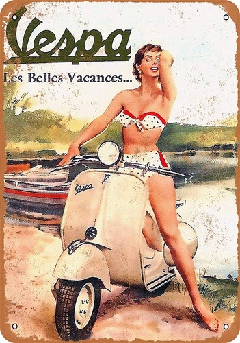 Targa moto vespa pinup - , stampa