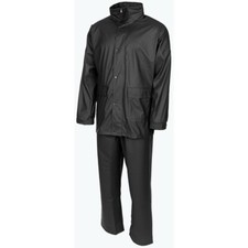MFH Tuta antipioggia uomo 2 pezzi Giacca Pantaloni lavoro pesca Premium Black