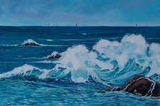 Quadro ad Olio su Tela "Onde