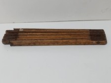 VINTAGE ANTICO METRO DA FALEGNAME IN LEGNO PIEGHEVOLE RICHIUDIBILE