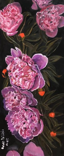 Dipinto olio tela fiori - olio, su