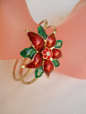 Bracciale con fiore natalizio smaltato Natale idea regalo