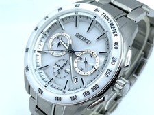 Orologio da uomo SEIKO Brightz Radio Wave Solar quasi come nuovo quadrante bianco 8B82-0AP0 con scatola