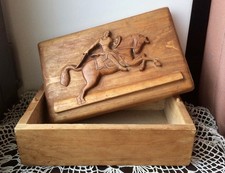 Vintage Wooden Box w/ Horse