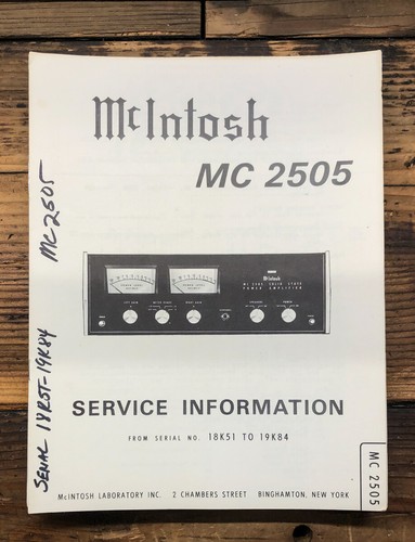 Mcintosh mc2505 2505 - mcintosh,