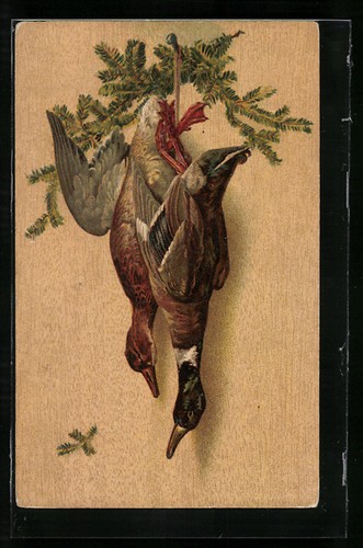 Cartolina artistica caccia