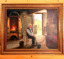 Vecchio quadro olio su tela